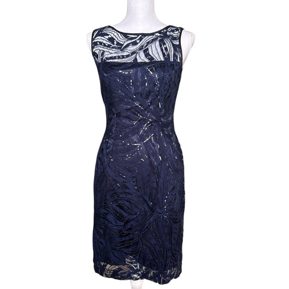 Tahari Navy Blue cocktail dress